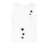 Chaleco Sin Mangas con Remaches de Estrella de Cinco Puntas de Diseño Nicho Retro Americano Casual Ajustado Corto Tipo Tank Top para Mujer