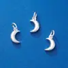 Acessórios de Prata Esterlina S925 Pingente de Lua Sólida Pulseira DIY Colar de Corda Trançada Pingente Crescente Acessórios de Joias de Prata Materiais