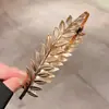 Nova Tiara de Coroa de Louros Dourada com Design de Folhas e Ramo de Oliveira, Acessório de Cabelo Nupcial Estilo Floresta Grego Antigo, Ornamento de Louro Estilo Francês
