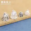 Joyería de Plata S925 Accesorios de Plata Tailandesa Venta al por Mayor DIY Calado Retro Colgante de Loto Accesorios para Pulseras Material de Cuerda Trenzada