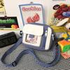 2024 Nueva Bolsa de Lona para Estudiantes Coreano Estilo Bolsa Pequeña Estilo Ins Bolso Cruzado Literario Versátil Lindo Bolso de Hombro