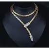 Collar Geométrico de Serpiente para Mujer Moda Punk Cool Plata Oro Collar de 85cm Joyería