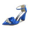 2025 Tacón Grueso Punta Fina Hueco Pulsera de Pedrería Zapatos de Boda Zapatos de Novia Zapatos de Dama de Honor Zapatos de Banquete 2014-107