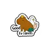 Broche Explosivo de Capibara Insignia de Metal de Dibujos Animados Lindos Insignia de Animal Capibara Colgante Decorativo para Mochila Infantil