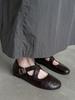 Confissão do Dia da Primavera ~ Sapatos de Balé com Cinto Cruzado e Cabeça Redonda Femininos Confortáveis Sapatos Baixos e Rasos