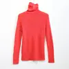 [No se aceptan devoluciones ni cambios en artículos con descuento] Suéter de punto de lana sin costuras de cuello alto para Otoño/Invierno, corte ajustado, que realza la figura y perfecto como capa base