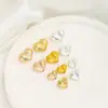 Cuentas Espaciadoras Corazón Melocotón Cepillado Chapado en Oro de 14K Agujero Pasante Pulsera de Cristal Hecha a Mano DIY Accesorios de Joyería Cuentas Sueltas