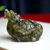 Ornamentação de Tartaruga Dragão de Cristal Natural Preenchido com Resina Decoração de Mesa Kirin Pedrinhas Epóxi Besta Divina Dragão