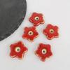 Cuentas de cerámica pintadas a mano, flor de estrella de cinco puntas, lindas cuentas de cerámica, pendientes, collares y pulseras hechos a mano, accesorios