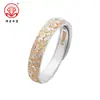 Anel Flor de Ameixa Dourada em Prata Esterlina 9999 Moda Feminina Luxo Leve Anel de Dedo de Alta Qualidade Presente
