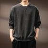 Moletom Macio e Texturizado de Peso Pesado de Alta Qualidade para Homens, Novo Estilo de Outono, Blusa Casual Simples e Solta de Manga Longa Estilo Americano para Homens