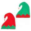 Nuevo sombrero de elfo con campana roja y verde de Navidad, tocado de terciopelo para Navidad, nuevo sombrero verde con campana roja para Navidad