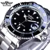 Relógio Mecânico Totalmente Automático Winner Casual de Negócios À Prova d'Água Luminoso Calendário Mostrador Aberto Pulseira de Aço Inoxidável Relógio Masculino 8066