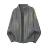 2026 Novo Cardigan de Tricô com Gola Alta Outono/Inverno Transfronteiriço para Homens, Casaco Suéter Casual Grosso Solto com Zíper
