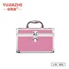 Organizador de maquillaje transparente, bolsa de almacenamiento de maquillaje, estuche de maquillaje de aleación de aluminio, caja de almacenamiento portátil de doble capa de gran capacidad