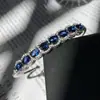 Pulsera Versa Francesa de Circonio Arcoíris para Mujer de Alta Gama Lujo Ligero Moda Chapada en 18K Nicho Elegante Pulsera Azul Zafiro