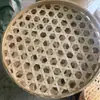 Criba redonda de bambú con agujeros para secado doméstico de productos secos, estante de bambú para restaurante de hot pot para colocar platos, criba redonda hueca de bambú sin agujeros
