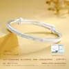 Pulseira Elegante de Prata Pura em Formato de Coração da Sorte para Mulheres, Prata de Lei 999, Pulseira de Prata de Alta Qualidade CNC Estilo Ins, Presente para Namorada