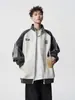 Chaqueta Deportiva de Tres Rayas Estilo Americano para Hombre y Mujer Invierno Tendencia Marca Costura Color de Contraste Chaqueta de Pareja Cárdigan Retro Traje de Béisbol