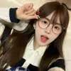 Gafas para Miopía de Marco Ultra Ligero para Té Frío para Mujer, Versión Coreana, Artefacto de Aspecto Natural, Gafas Lisas Anti-Luz Azul para Estudiantes, Adecuadas para Caras Cuadradas y Redondas, Efecto Adelgazante para Hombres