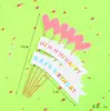 Celebridad de Internet Estilo Ins Decoración de Pastel con Banderín Inserto Día del Niño hbd Cara Sonriente Girasol Flor Oso Corazón Tarjeta Inserto
