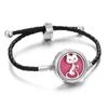 Pulseira de Óleo Essencial de Aromaterapia de Venda Quente Transfronteiriça Liga Difusor de Perfume Pulseira Corda Pulseira de Couro Preto para Homens e Mulheres