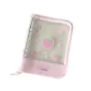 Álbum de Hojas Sueltas de Dibujos Animados a Color A5 Bolsa con Cremallera de PVC para Recibos Postales Álbum de Almacenamiento Álbum de Tarjetas de Abanico de 3 pulgadas