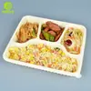 Lonchera de Grado Alimenticio, Plato Dividido, Plato de Cinco Compartimentos, Caja de Empaque para Llevar, Vajilla de Comida Rápida, Lonchera Bento, Caja de Comida Dividida