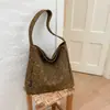 Bolso de estilo relajado y gran capacidad para mujer, nuevo bolso de hombro ligero para el día a día 2026, bolso tote de tela con estampado de leopardo para otoño e invierno