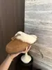 Zapatos de mujer con suela gruesa y forro de pelo, nuevo estilo otoño/invierno 2026, para exteriores, antideslizantes, pantuflas de punta cerrada, forradas de felpa, zapatos de algodón cálidos