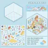 Pegatinas de Escena de Dibujos Animados en Miniatura Sanrio Casas Tridimensionales Apiladas 3D para Niñas y Niños Decoración de Diario DIY Creatividad