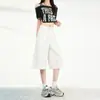 Novedades de Verano: Shorts de Mezclilla Blancos Desestructurados Clásicos Versátiles Estilo Coreano con Múltiples Bolsillos, Soporta Dropshipping