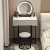 Tocador para apartamentos pequeños, dormitorio estrecho y compacto, estilo minimalista moderno, lujo ligero, gama alta, con escritorio de losa de roca y tocador integrado
