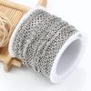 Cadena cruzada plana de acero inoxidable, cadena que no se decolora, pulsera para hombres y mujeres, collar, joyería, cadena básica a juego, cadena de bricolaje al por mayor