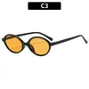 Gafas de Sol Ovaladas Pequeñas de Marco Retro de Moda Europea y Americana Versátiles Elegantes y a la Moda Protección Solar para Viajes al Aire Libre Gafas de Sol Transfronterizas