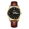 Reloj de cuarzo universal LIGE Cross-border para hombre, con tres agujas y doble calendario, reloj de negocios para hombre, resistente al agua.