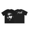 Camiseta externa de manga corta VLONE FOG 999 mariposa conjunta alta calle holgada cuello redondo hombre edición limitada V grande marca de tendencia