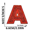 Suministro transfronterizo de parches bordados de letras y números en inglés color rojo brillante con adhesivo termofusible para decoración de ropa y sombreros