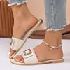 Sandalias de Chanclas Cómodas Nuevas Elegantes de Talla Grande para Hombre y Mujer, Estilo Europeo y Americano, Cruzadas, Slip-on, Correa Única, Comercio Exterior, 2026, Venta al por Mayor, Talla Grande