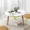 Mesa de centro redonda nórdica de dupla camada - 2 mesas pequenas modernas para salas de estar pequenas, mesas laterais de sofá com armazenamento