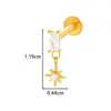 Cadena Henson F136 de Aleación de Titanio con Tornillo Interno Labret Stud Rod Incrustado de Circonita, Joyería de Cartílago Piercing para Oreja de Gama Alta