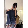 Camiseta de lino estilo coreano con copo de nieve, talla grande para mujer, manga corta de verano 2026, casual y relajada, fina, nicho, holgada, top versátil