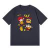 Verano 230g Nueva Camiseta de Mujer de Corte Holgado Trendy Cuello Redondo Manga Corta Unisex Casual Colorido Versátil Top