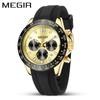 Reloj de cuarzo MEGIR Cronógrafo multifuncional Impermeable Reloj deportivo reloj Reloj para hombre 8104 Silicona