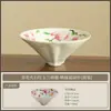 Taza de té de cerámica roja de pedernal azul y blanco para uso doméstico, taza del anfitrión, taza de calabaza de gato lindo magnolia, juego de té de cerámica, taza individual, té Gongfu