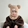 Outono e Inverno Crianças Dinossauro Macacão Chapéu Bebê Masculino e Feminino Bebê Quente Proteção de Orelha Chapéu de Pelúcia Capuz de Proteção de Orelha Cachecol de Pescoço