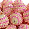 16-22MM bola de diamante de resina bola de diamante listrada AB rosa amarelo claro Contas Grossas diamante grande