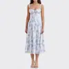 Vestido Estilo Novo Outono 2026 Cruzamento Europeu e Americano Comércio Exterior Roupas Femininas Dropshipping Casual Estilo Férias Vestido Longo Estampado