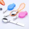 Aço inoxidável 304 Colher dobrável Garfo conjunto de talheres portátil para exterior presente criativo de viagem colher tripla LOGOTIPO