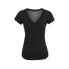 Estilo Perezoso Sexy Suelto y Ligero Cuello en V Color Puro Manga Corta Camiseta para Mujer Lujuria Pura Sexy Que Muestra la Figura Hombro Derecho Top Básico